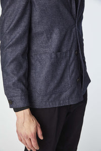Garment-dyed overshirt in blue blue