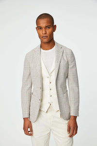 Garment washed jack jacket in gray beige
