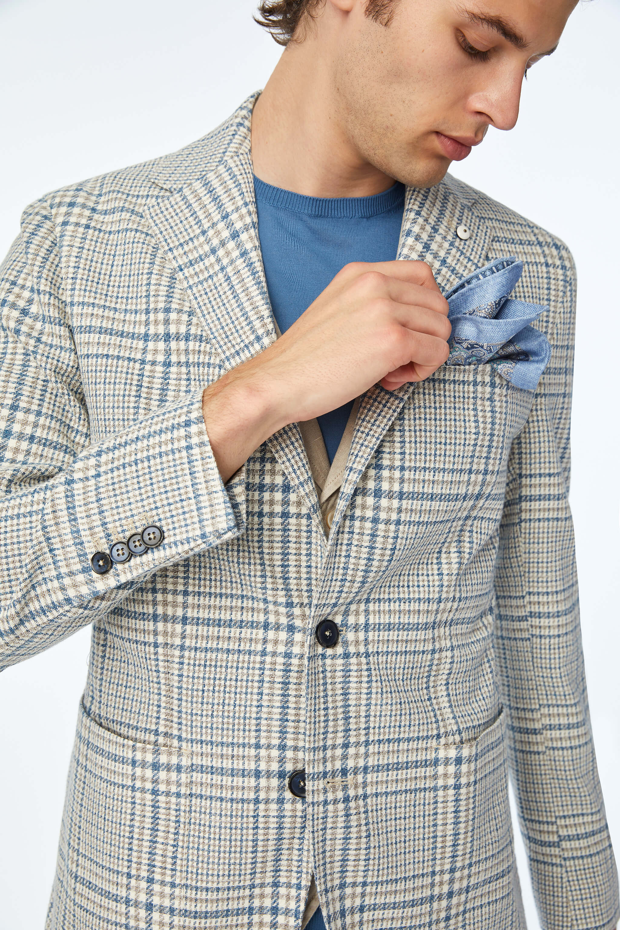 Garment-washed JACK jacket in Blue Azure
