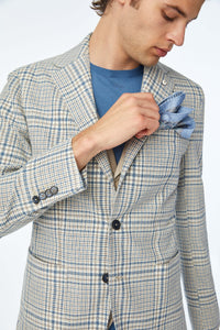 Garment-washed jack jacket in blue azure light blue