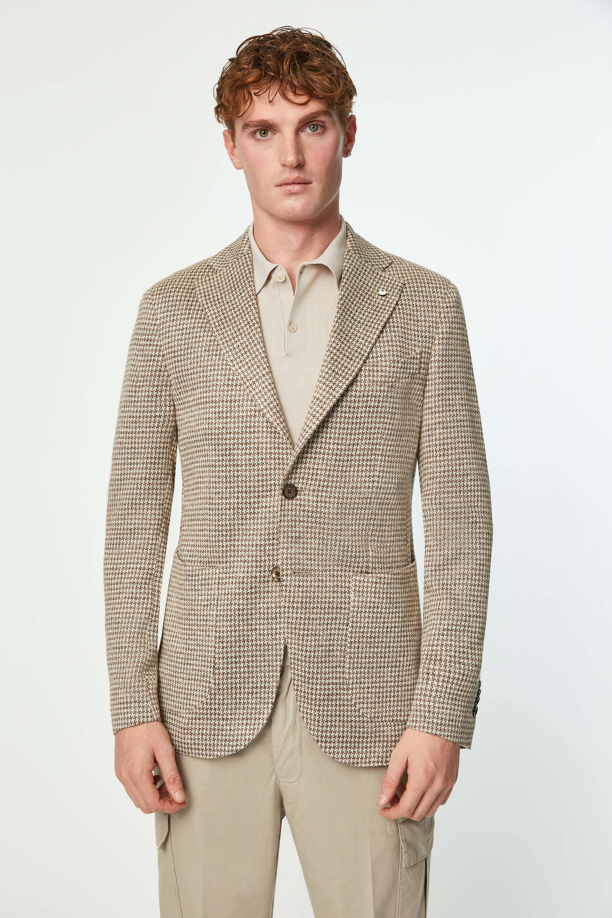 JACK jacket in Beige linen jersey