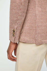 Houndstooth jersey jack jacket bordeaux