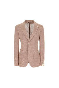 Houndstooth jersey jack jacket bordeaux