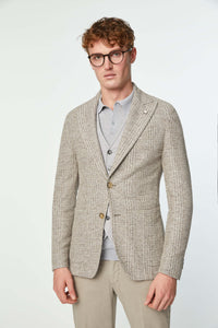 Slim fit jersey steve jacket in beige beige