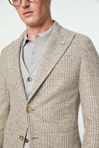 Slim fit jersey steve jacket in beige beige