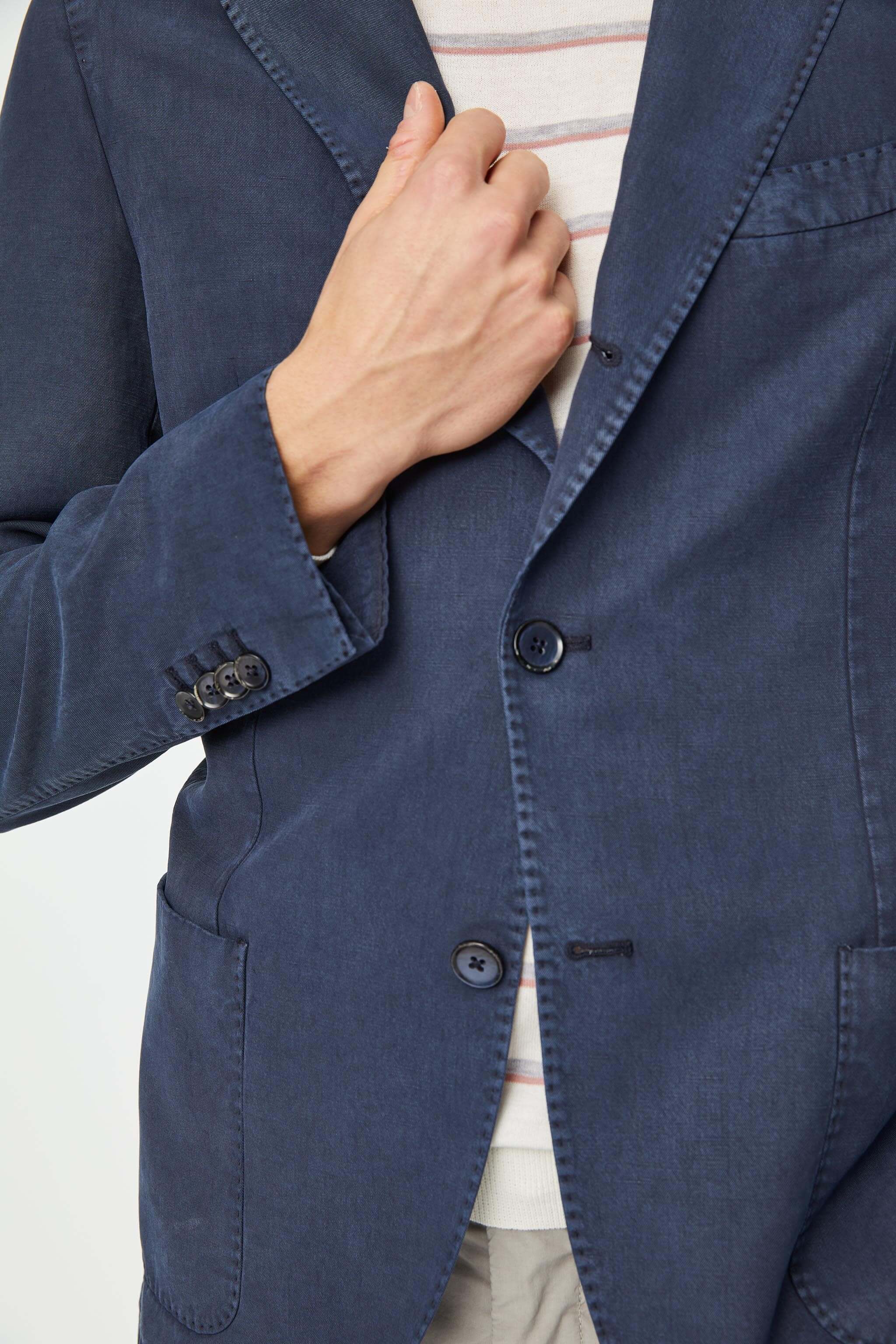 Garment-dyed JIM jacket in blue