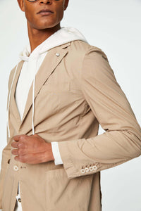 Garment-dyed eddy jacket in sand beige