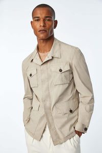 Garment-dyed overshirt in beige beige