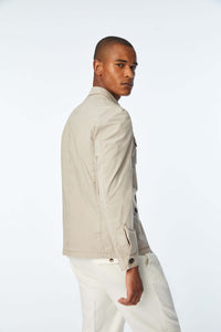 Garment-dyed overshirt in beige beige