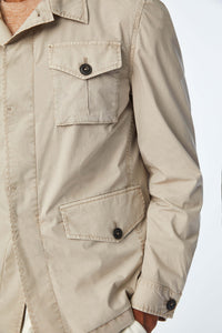 Garment-dyed overshirt in beige beige