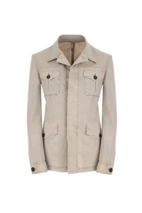 Garment-dyed overshirt in beige beige