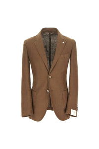 Garment-dyed jack jacket in rich brown brown
