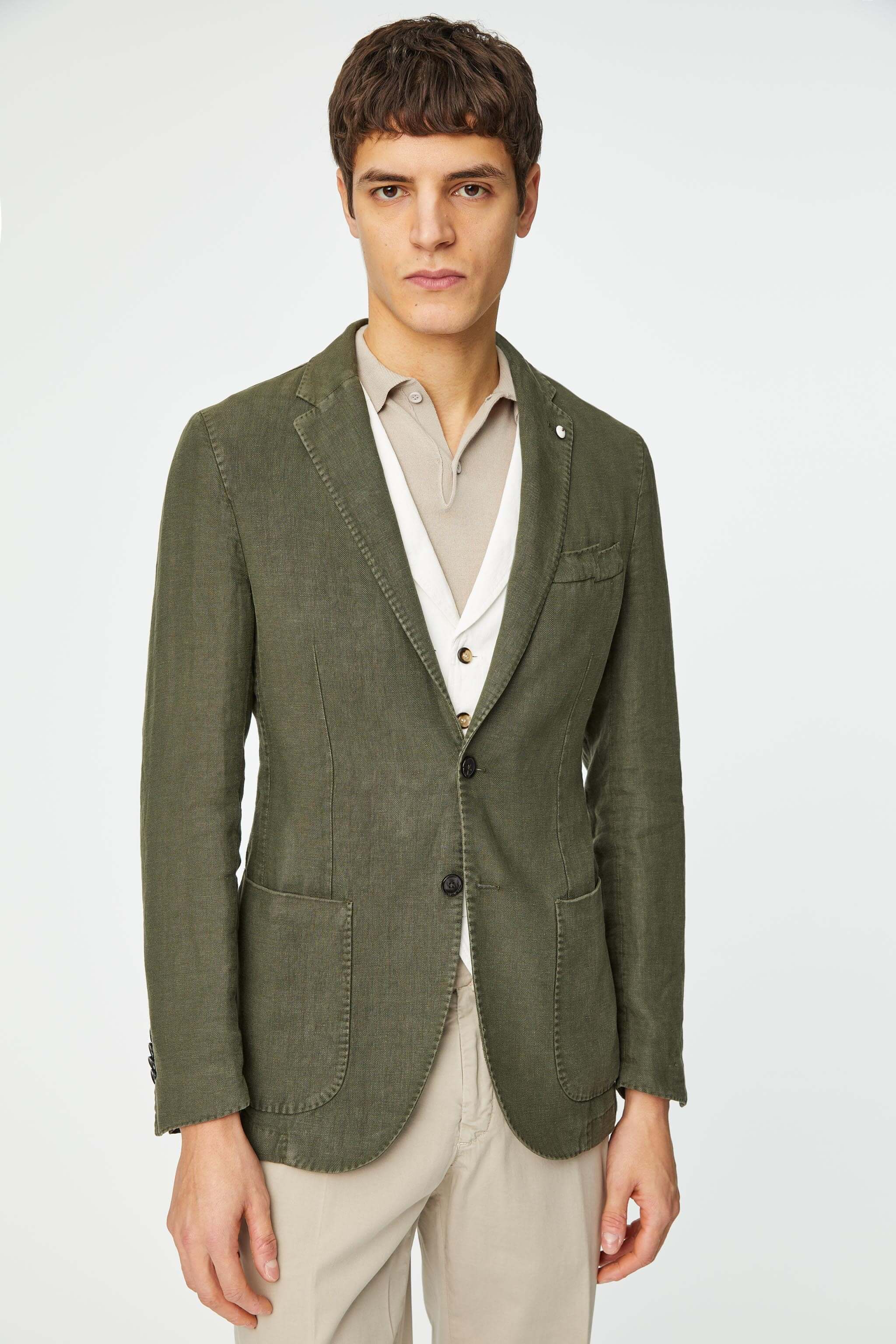 Garment-dyed JACK jacket in army green