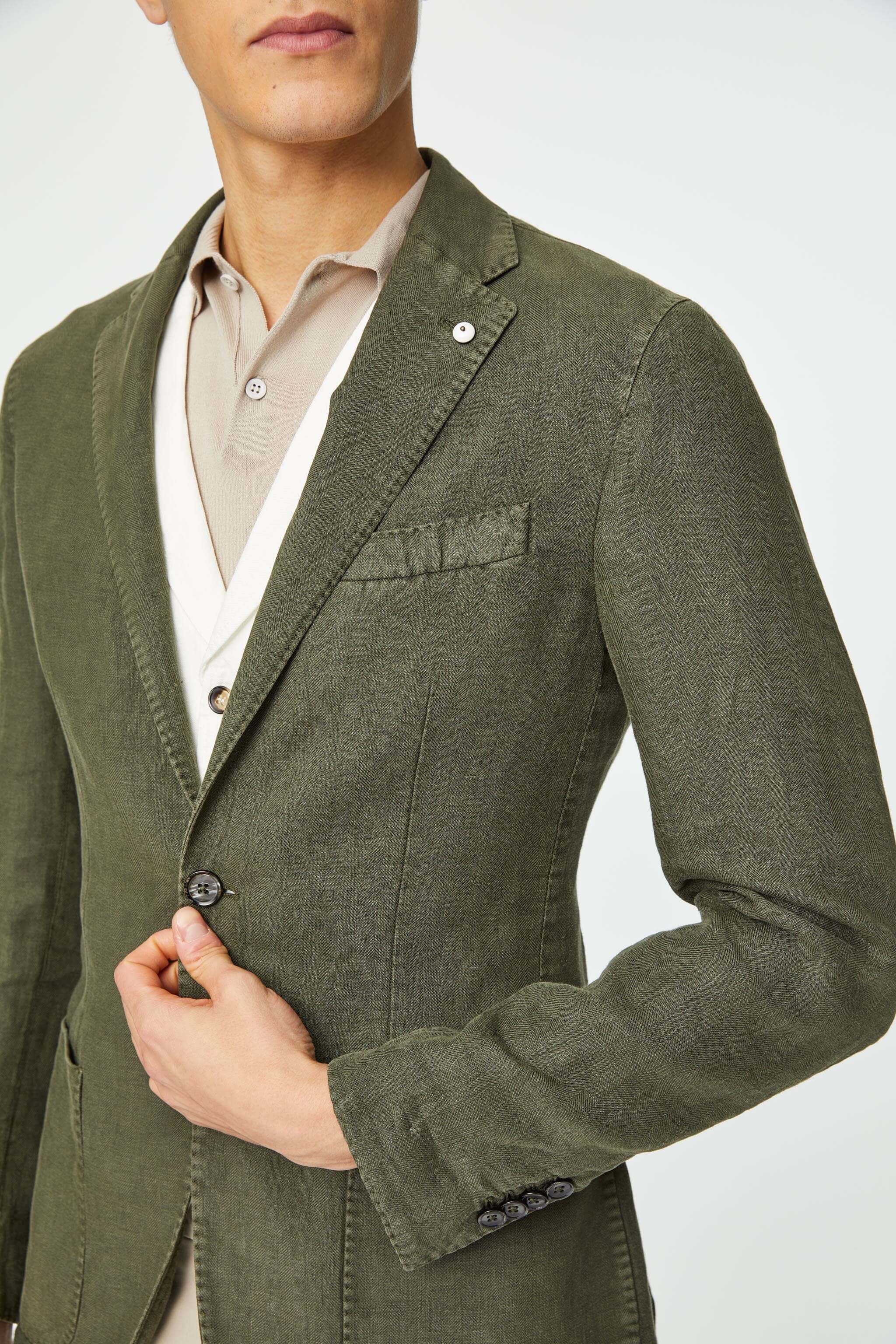 Garment-dyed JACK jacket in army green