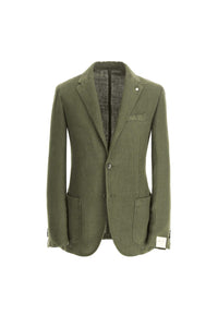 Garment-dyed jack jacket in army green dark green