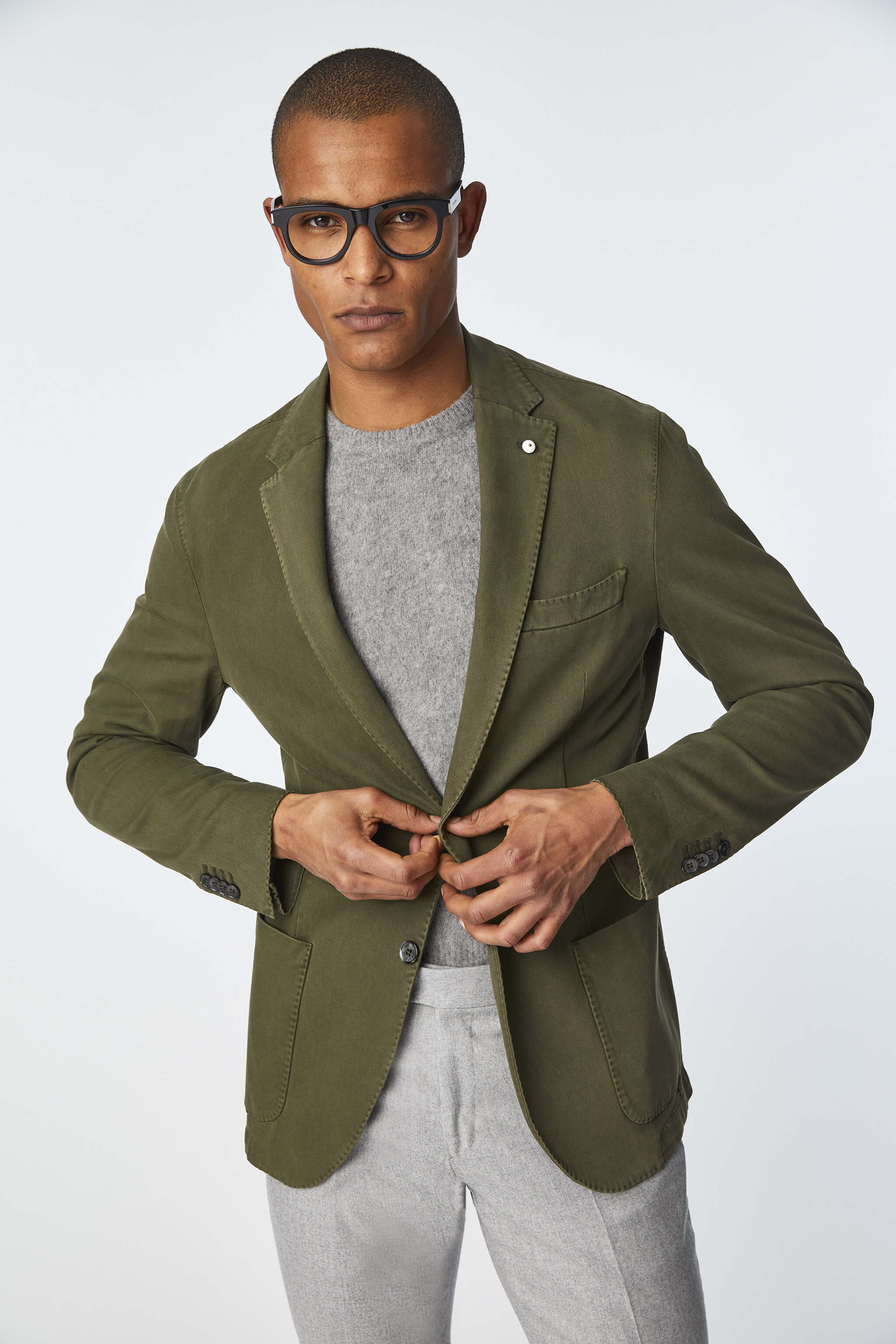 Garment-dyed JACK jacket in green