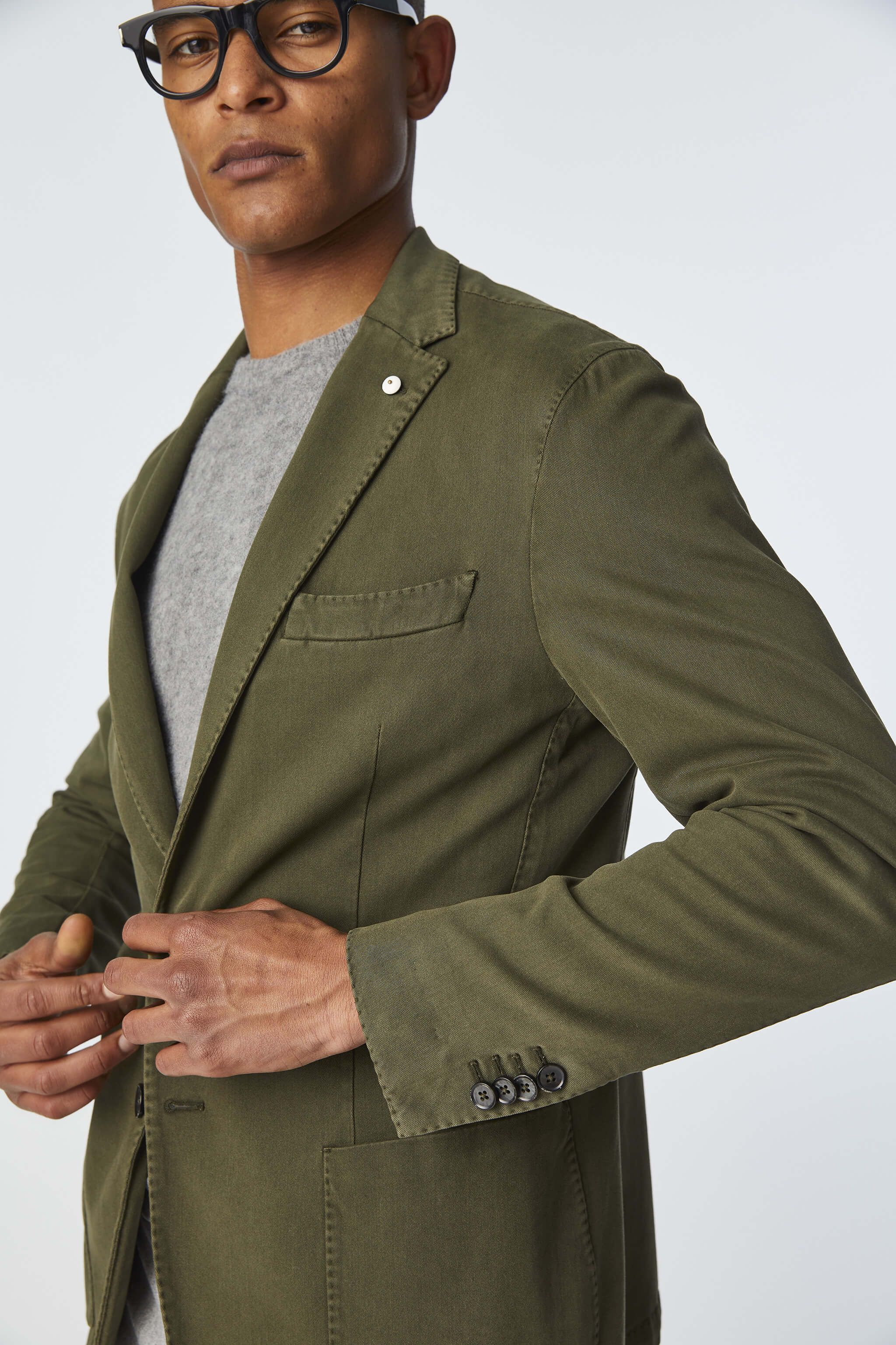 Garment-dyed JACK jacket in green