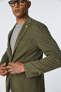 Garment-dyed jack jacket in green dark green