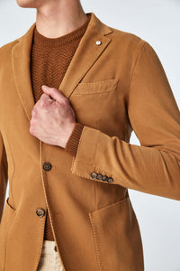 Garment-dyed jack jacket in brown brick