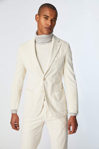Garment-dyed steve jacket in ivory white