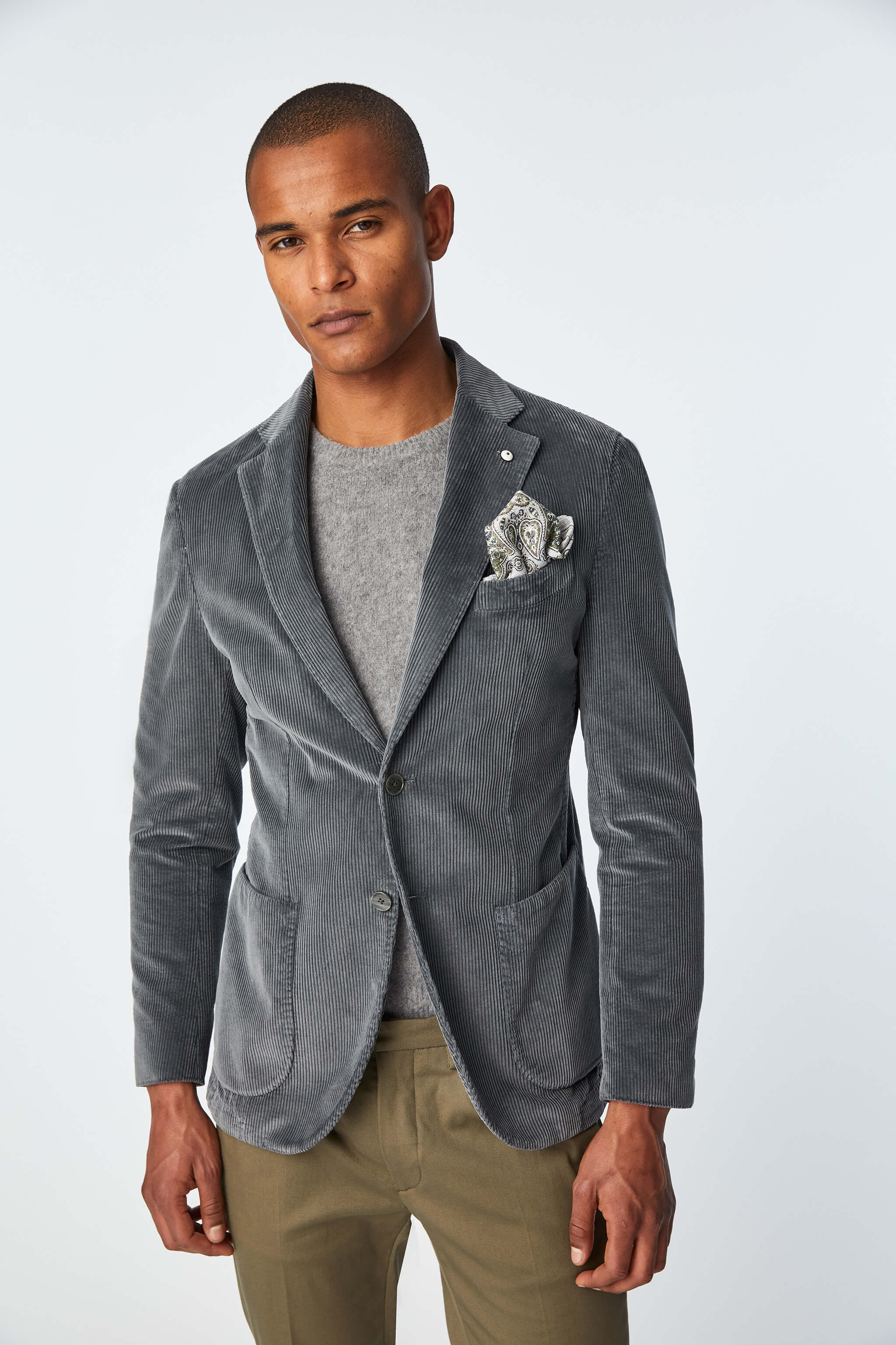 Garment-dyed TOM jacket in dark gray