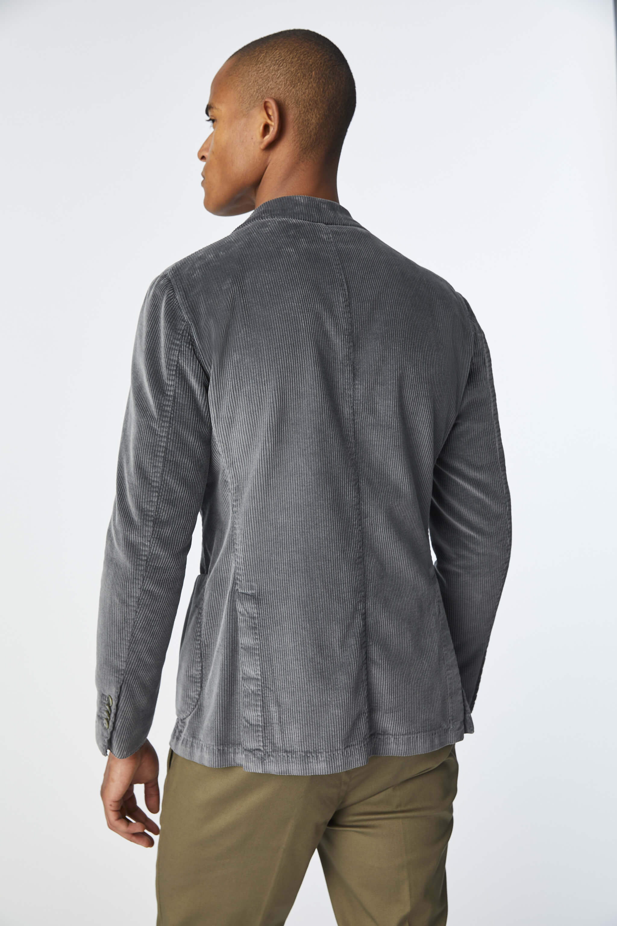 Garment-dyed TOM jacket in dark gray