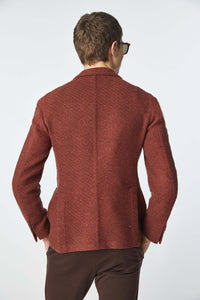 Double-breasted punto jacket in rust bordeaux