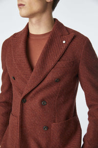 Double-breasted punto jacket in rust bordeaux