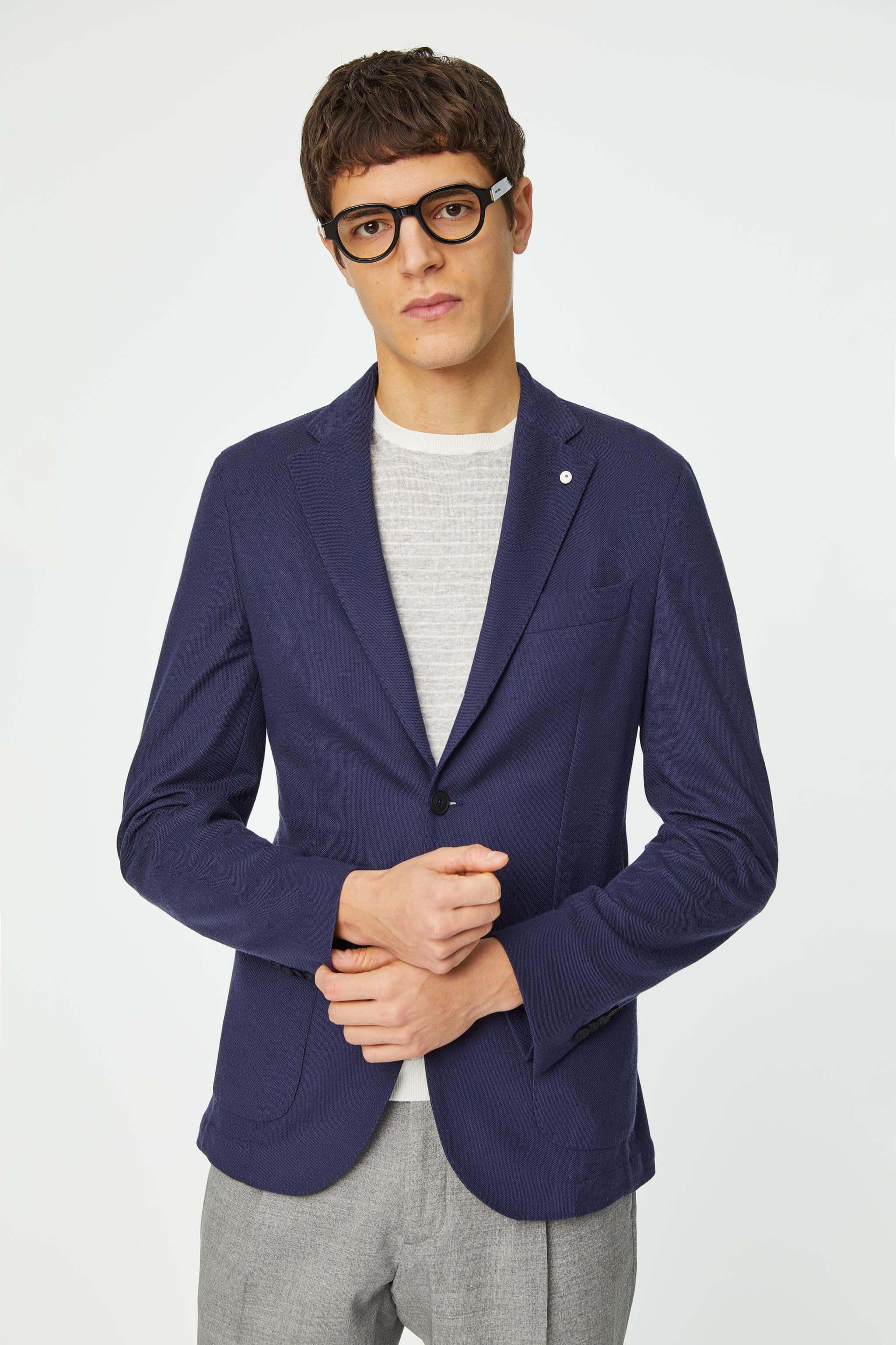 SAM jacket in technical blue jersey