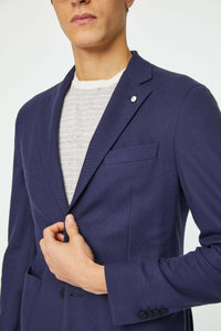 Sam jacket in technical blue jersey blue