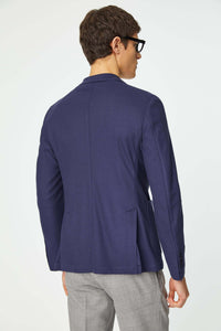 Sam jacket in technical blue jersey blue