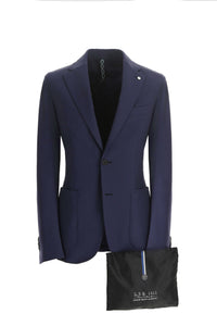Blue travel jacket in technical jersey blue
