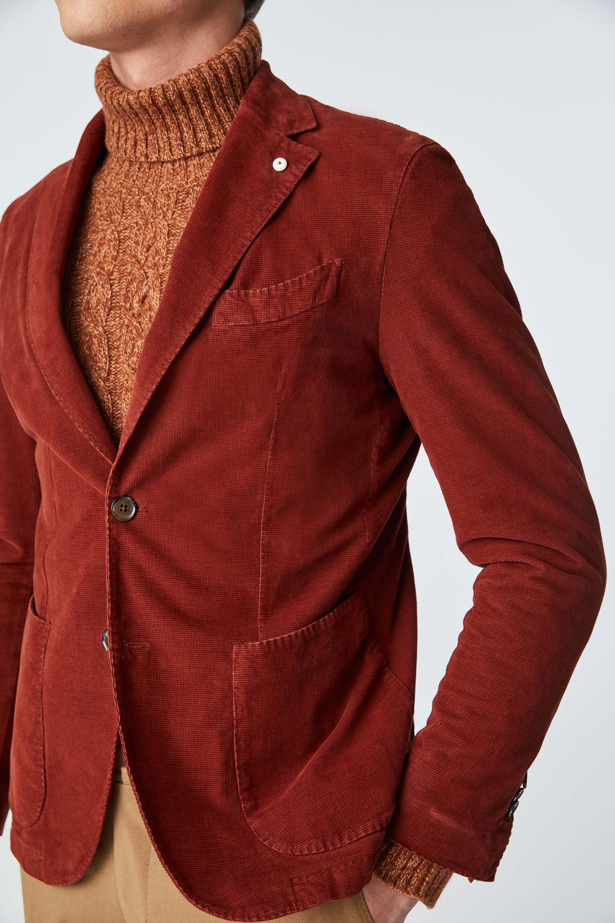 Garment-dyed slim-fit JACK jacket in rust