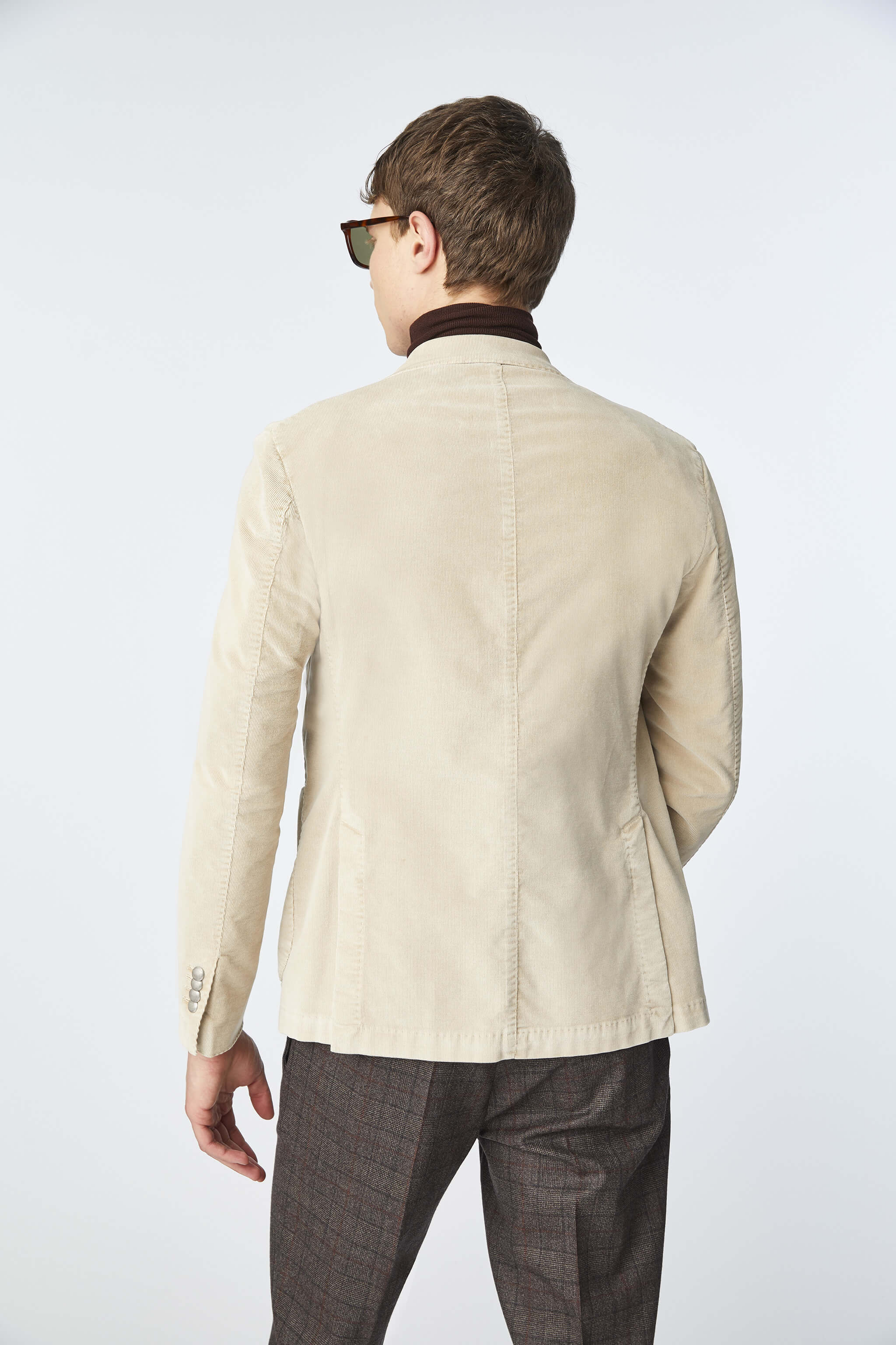 Garment-dyed double-breasted TOM jacket in ivory