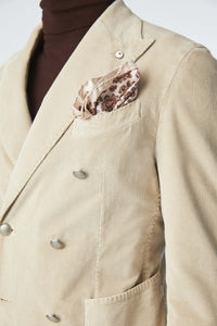Garment-dyed double-breasted tom jacket in ivory beige