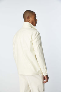 Overshirt 100% wool in ivory white