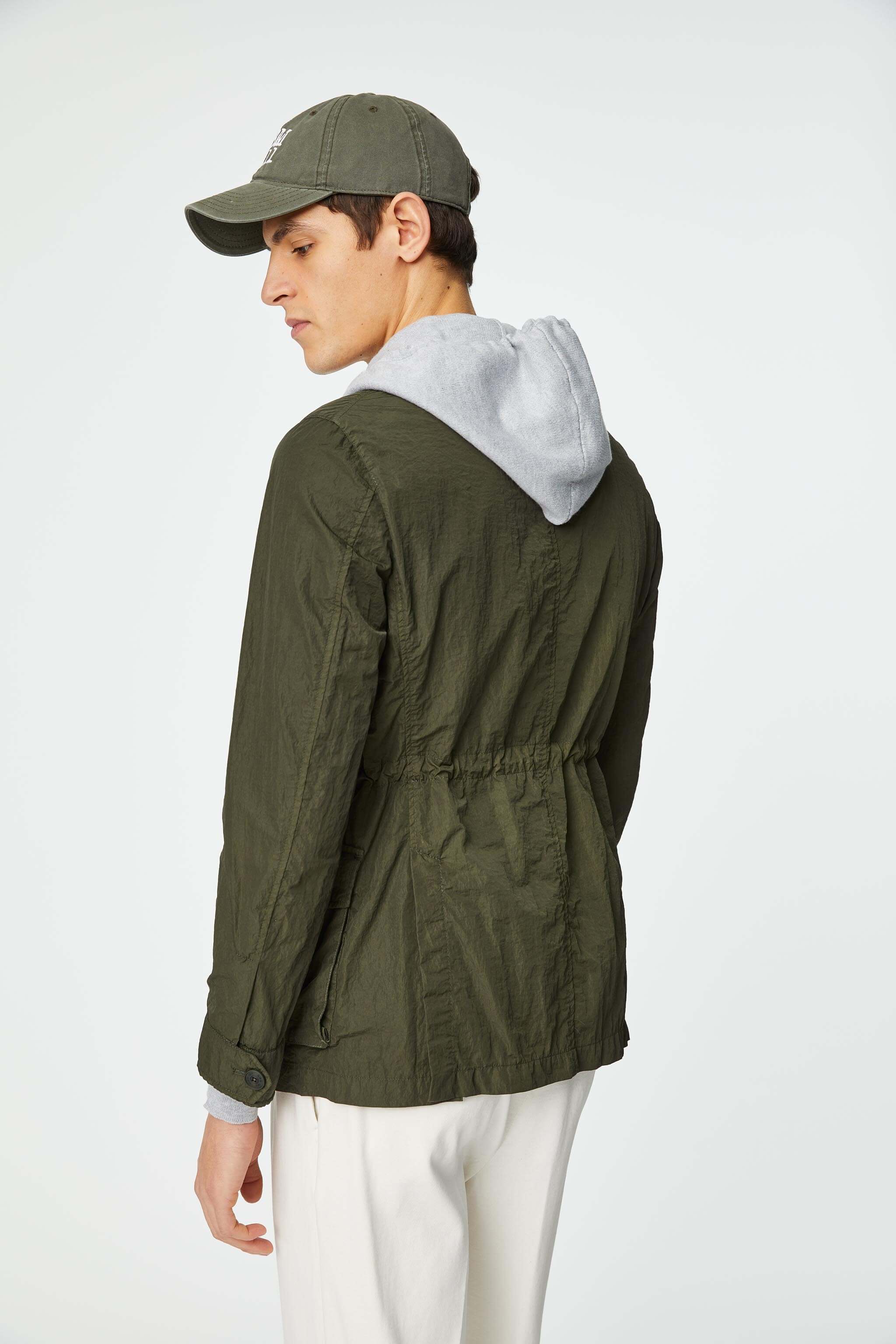 Garment-dyed Overshirt in dark green