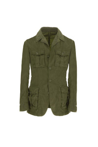 Garment-dyed overshirt in dark green dark green