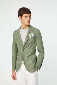 Garment washed steve jacket in green light green
