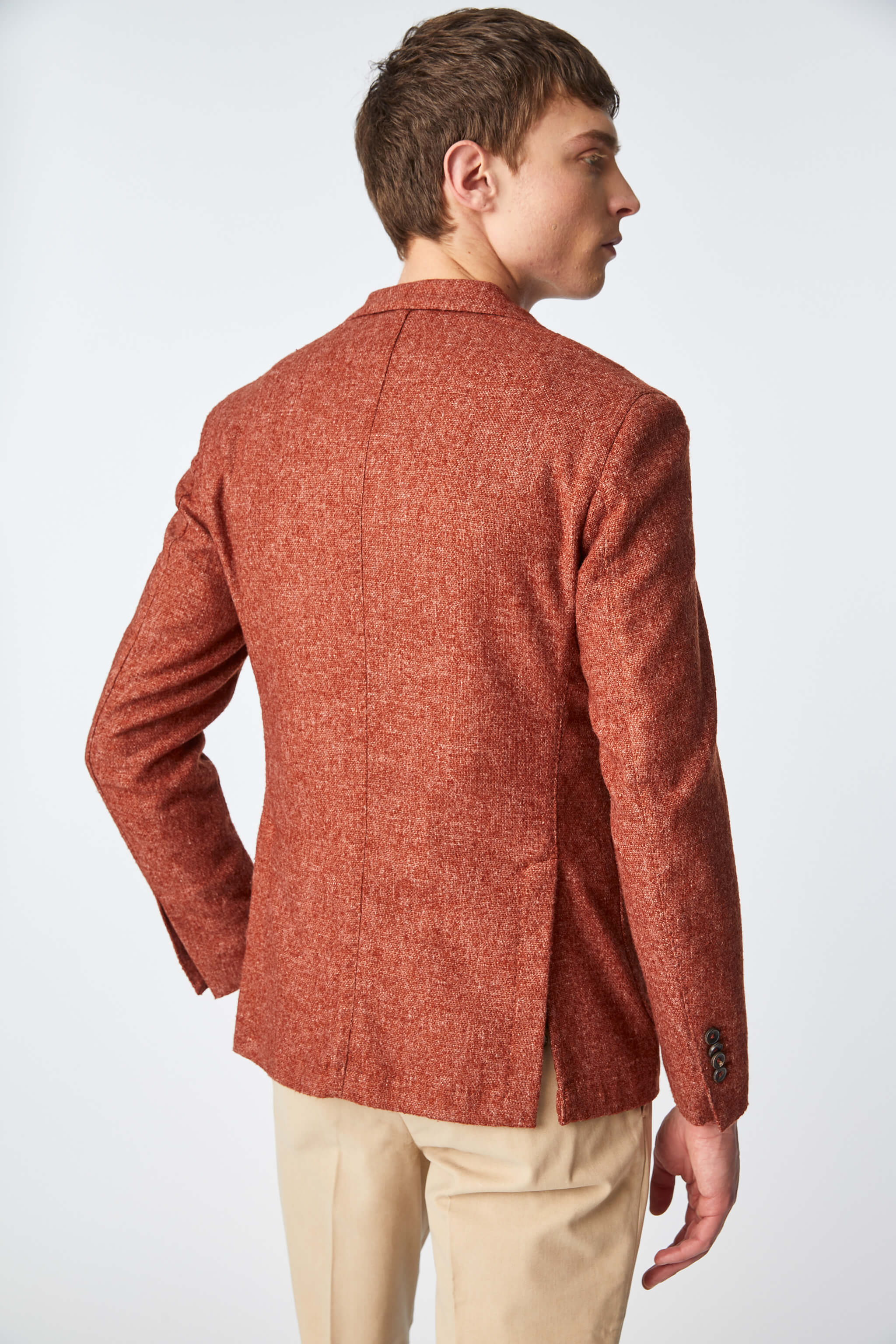 Garment-dyed slim-fit BILL jacket in rust