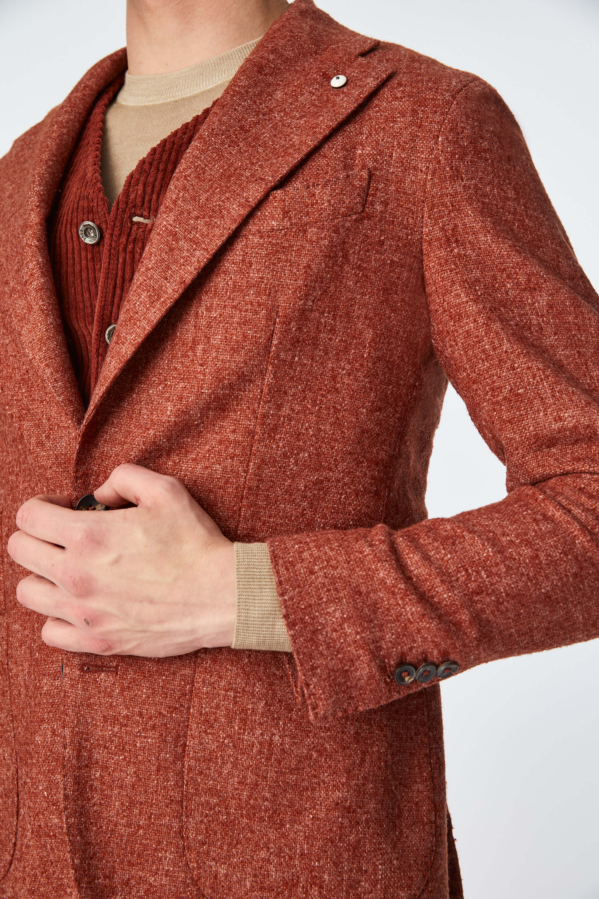 Garment-dyed slim-fit BILL jacket in rust
