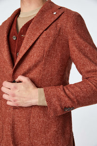 Garment-dyed slim-fit bill jacket in rust brick