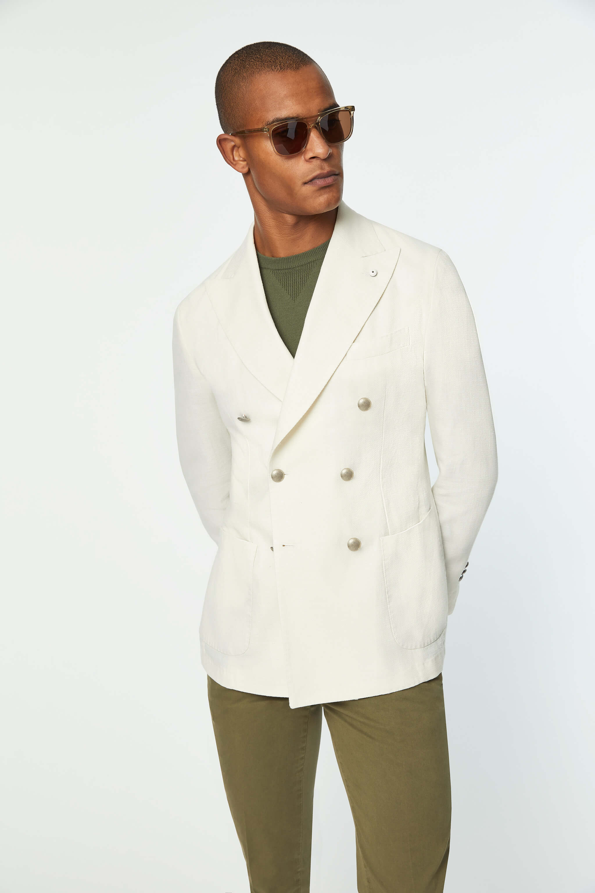 Cream double breasted jacket online