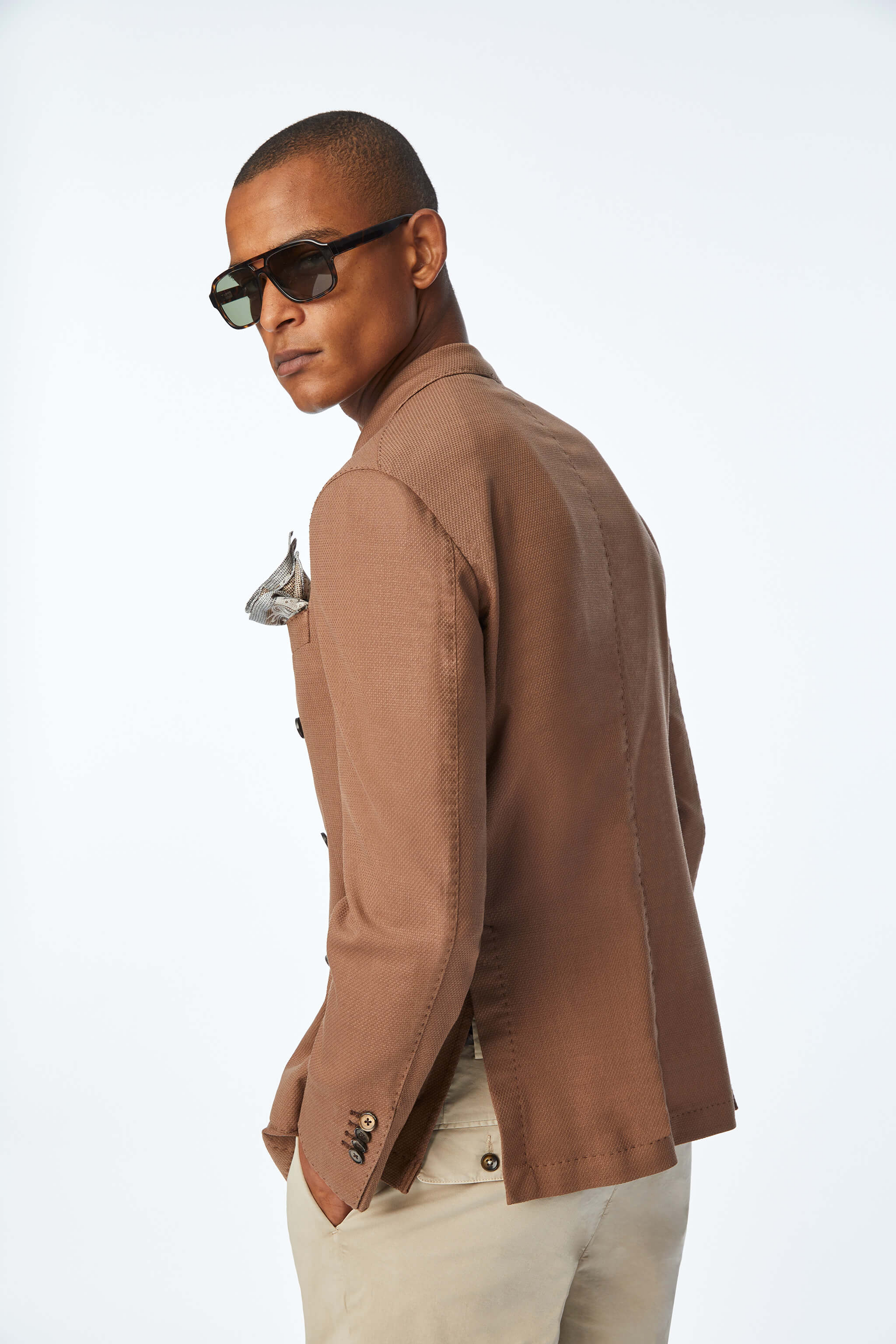 Double-breasted TOM jacket in Brown