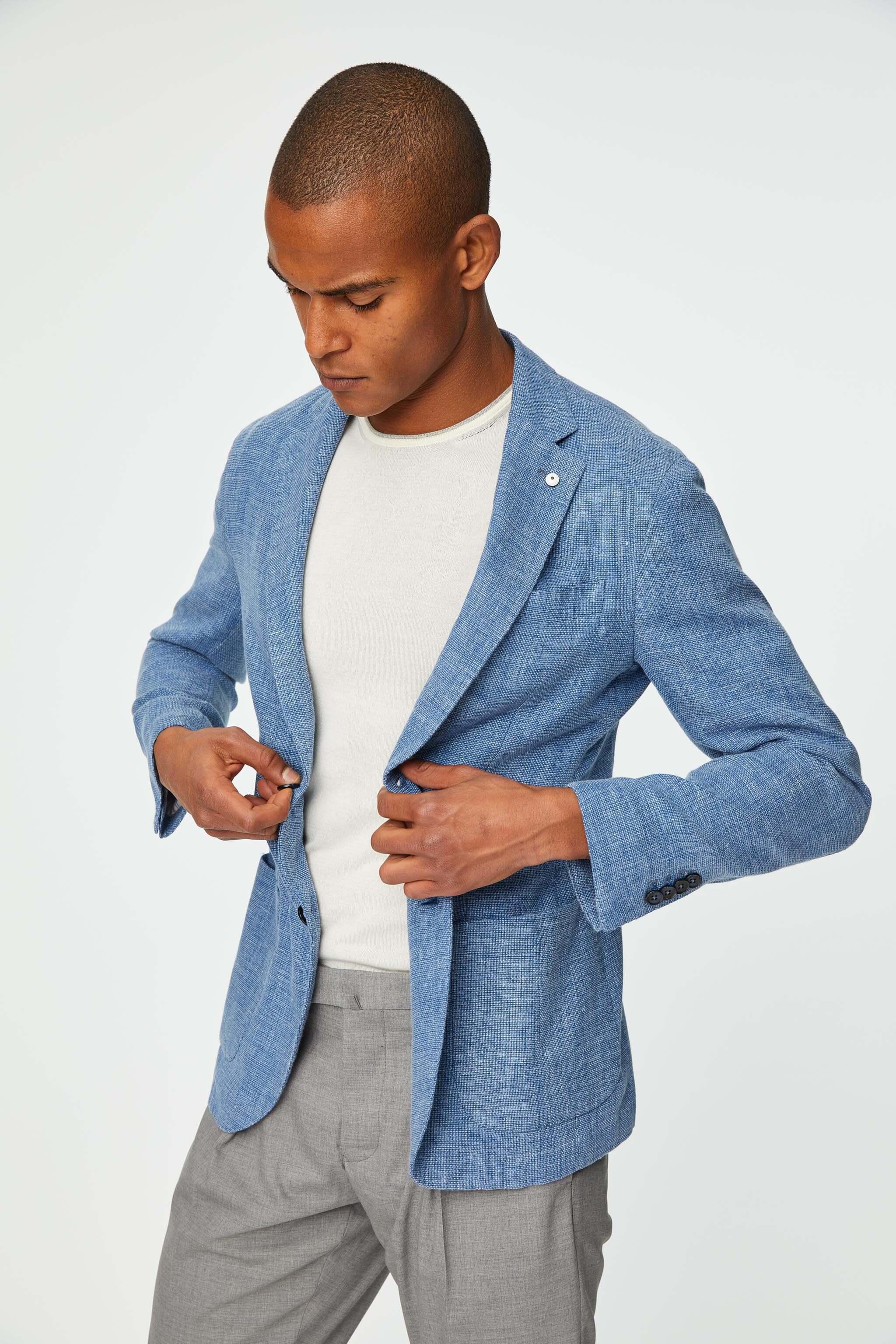 Garment-dyed JACK jacket in light blue