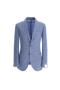 Garment-dyed jack jacket in light blue bluette