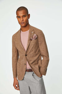 Garment-dyed jack jacket in brown earth
