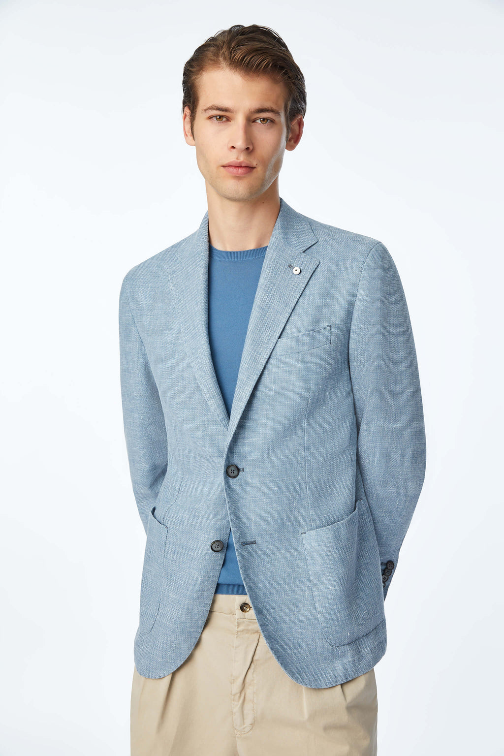 Garment-dyed JACK jacket in light Blue