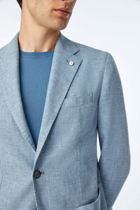 Garment-dyed jack jacket in light blue light blue