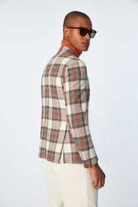 Garment-dyed slim-fit jack jacket in ivory white